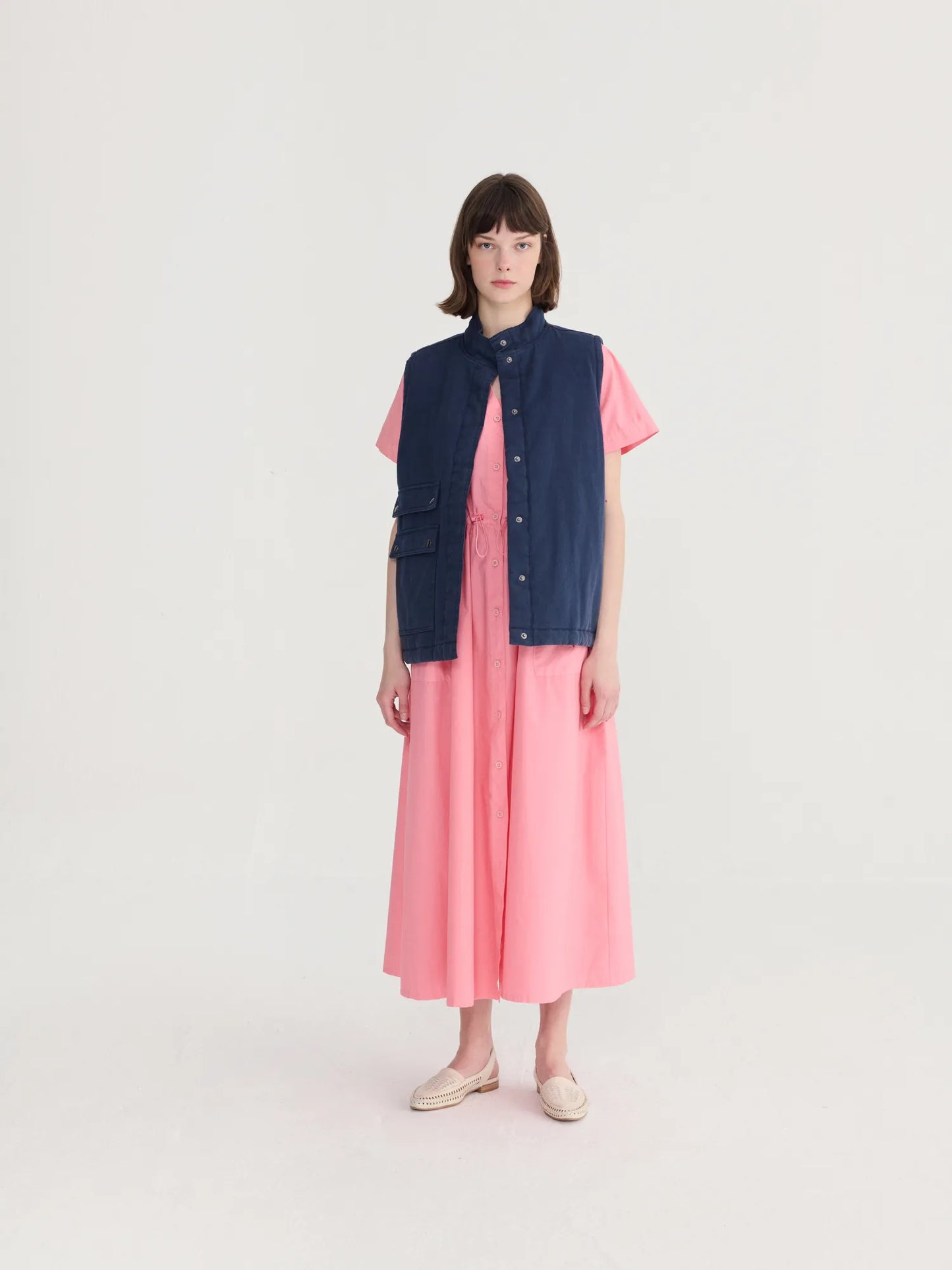Gilet sans manches en coton délavé