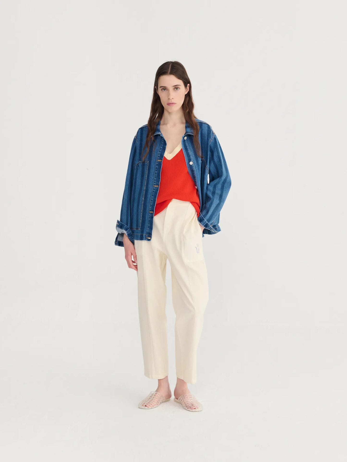 Stripe denim jacket
