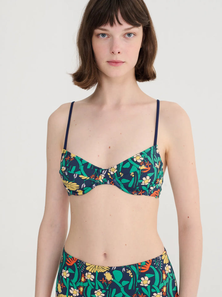 Color Herbalist bustier tie straps top