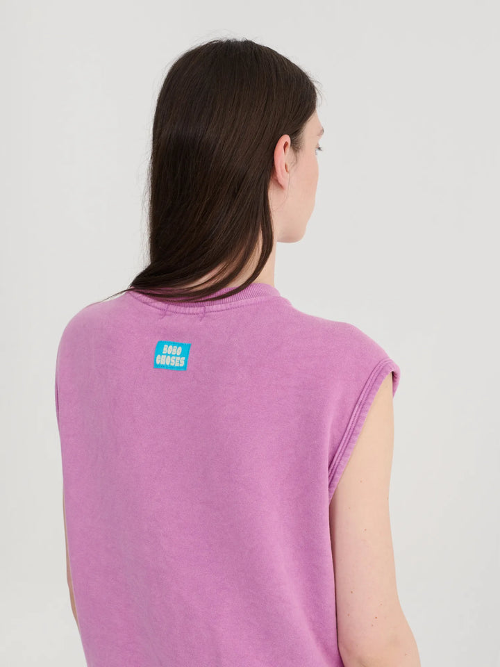 Washed sleeveless sweatshirt