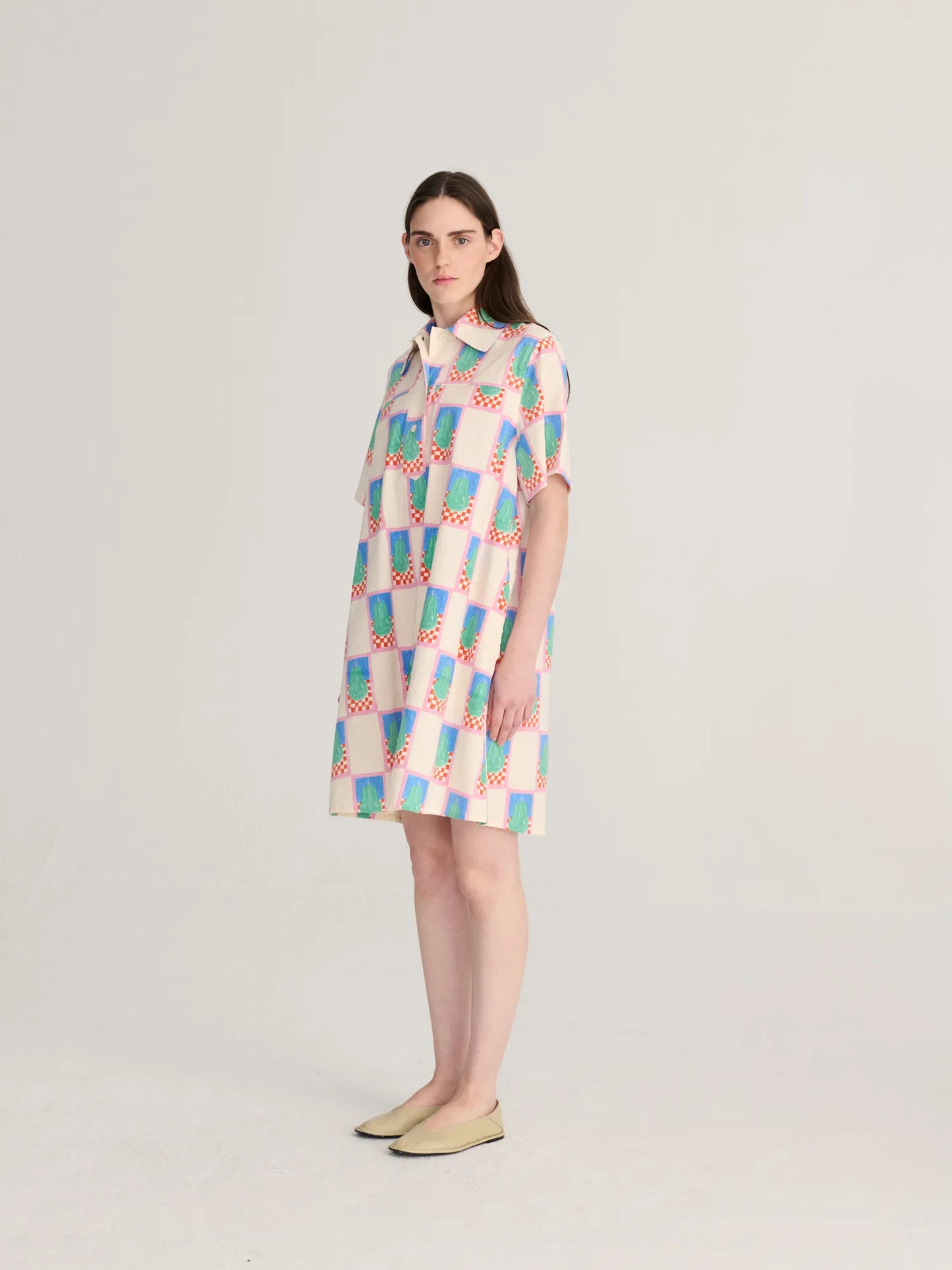 Robe chemise mini motif Simple Pear
