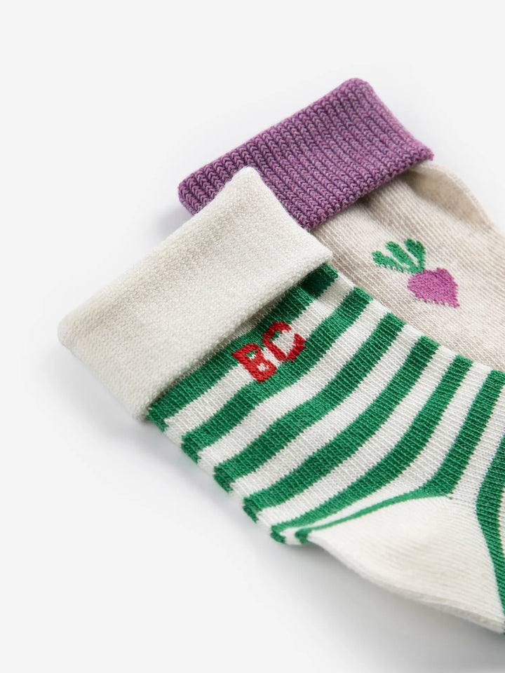 Pixel Sugar beet short socks pack x 2
