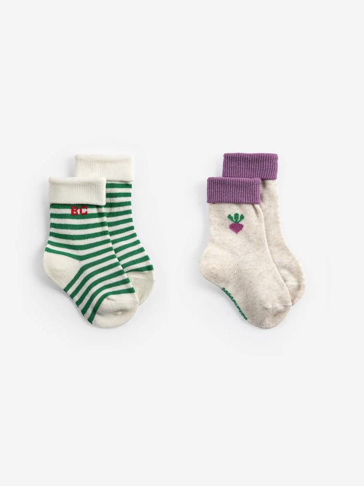Pixel Sugar beet short socks pack x 2