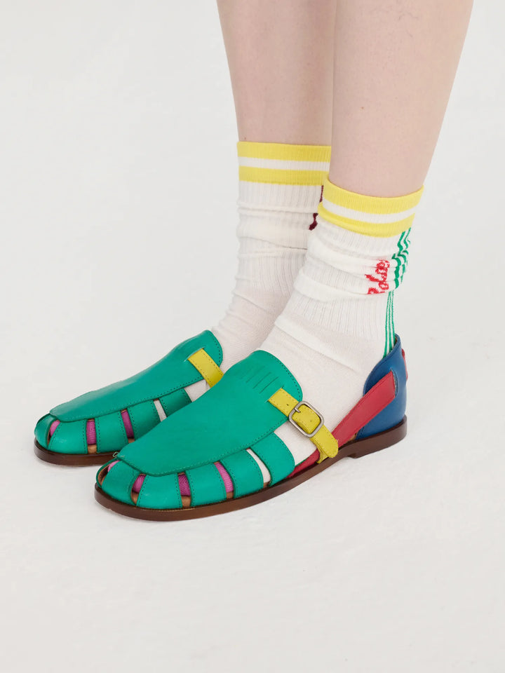 Striped cotton long socks