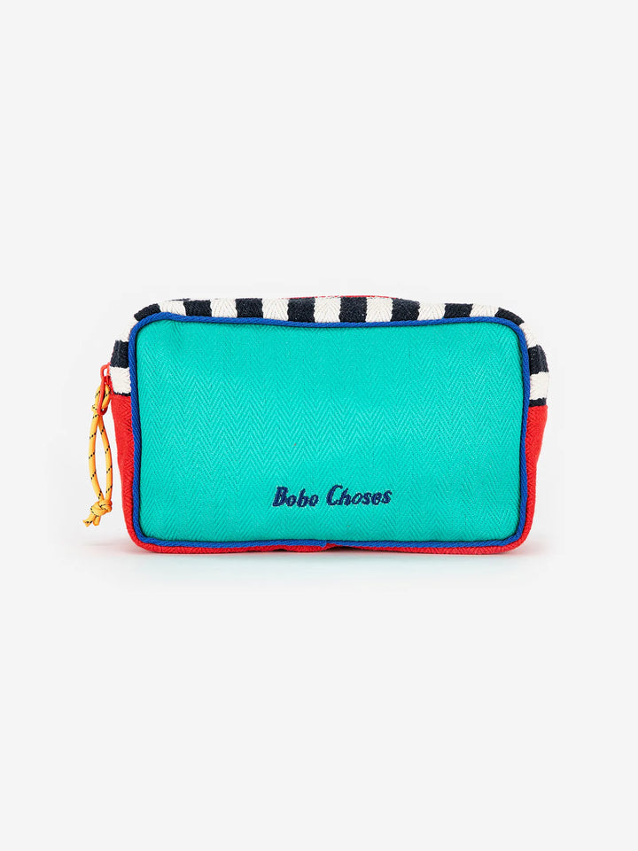 Color block cotton pouch