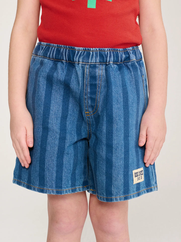 Gestreifte Denim-Bermudas Bobo Choses Since 09