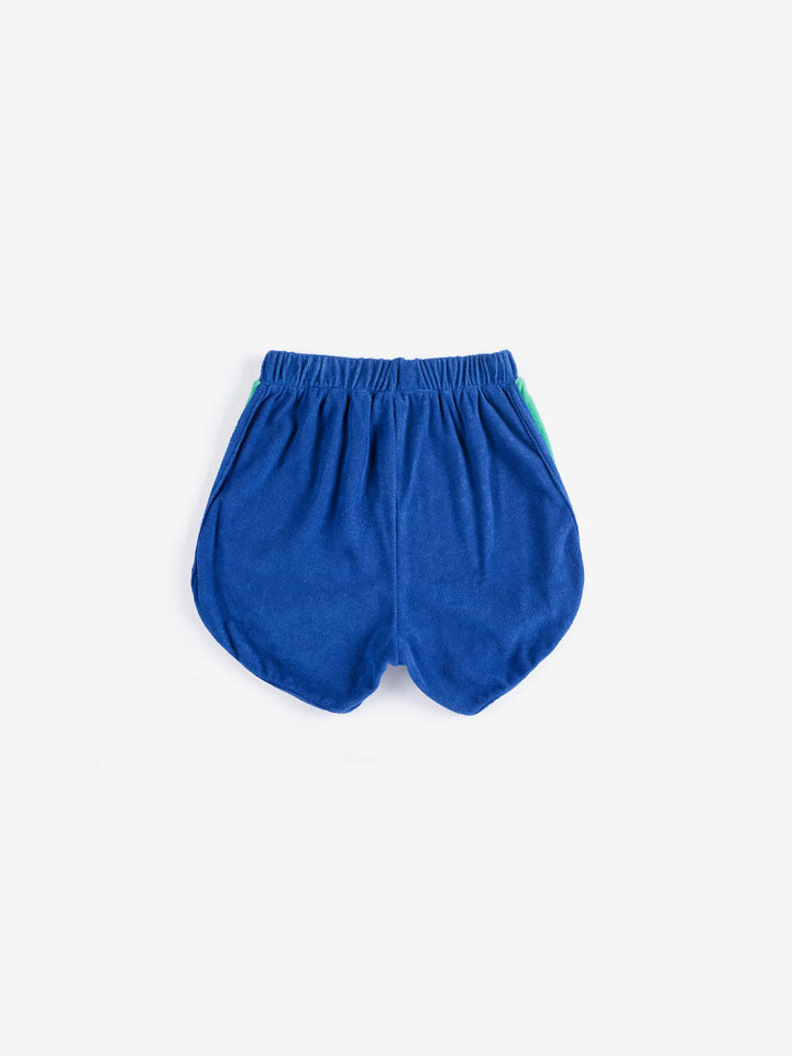 Color block terry cloth shorts