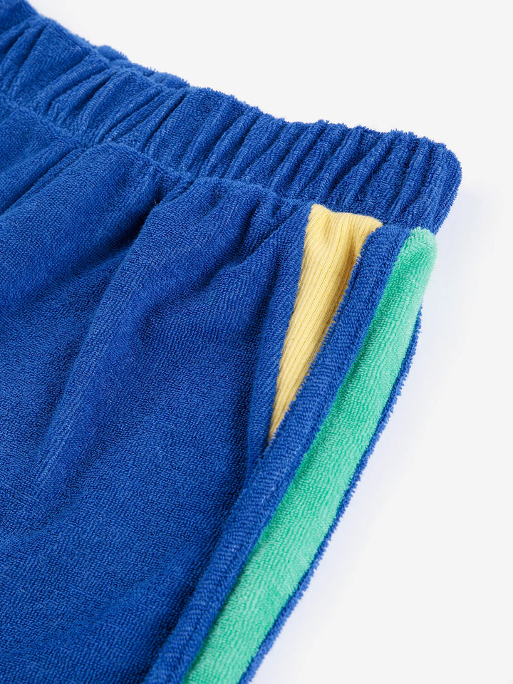 Color block terry cloth shorts