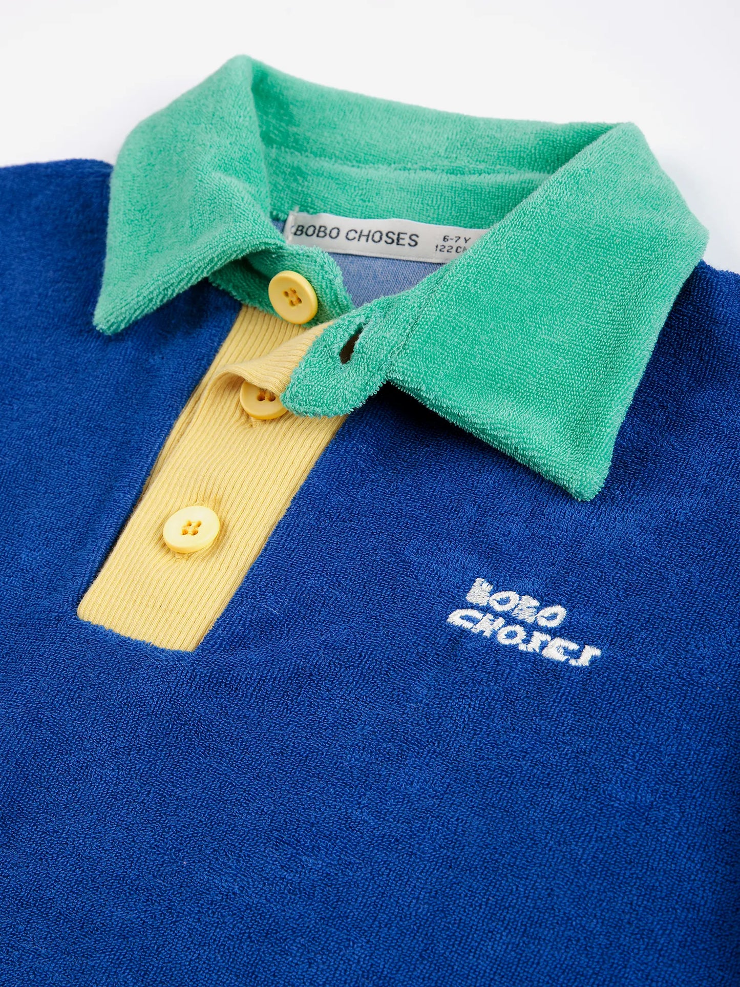 Polo en tejido de rizo color block