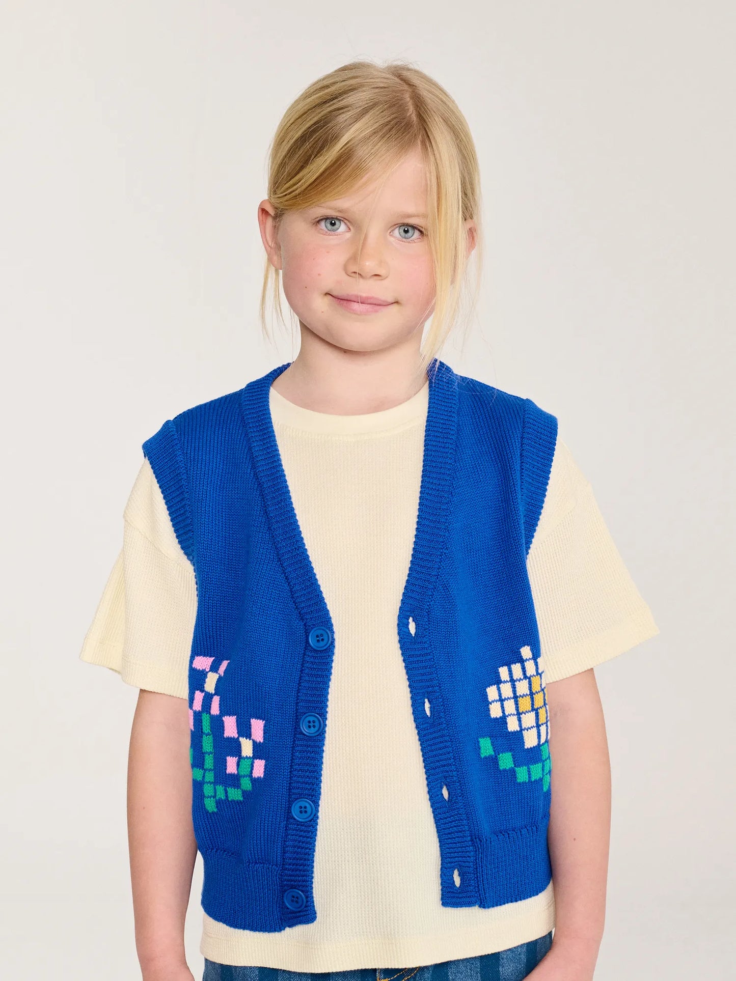 Gilet en coton Pixel flower