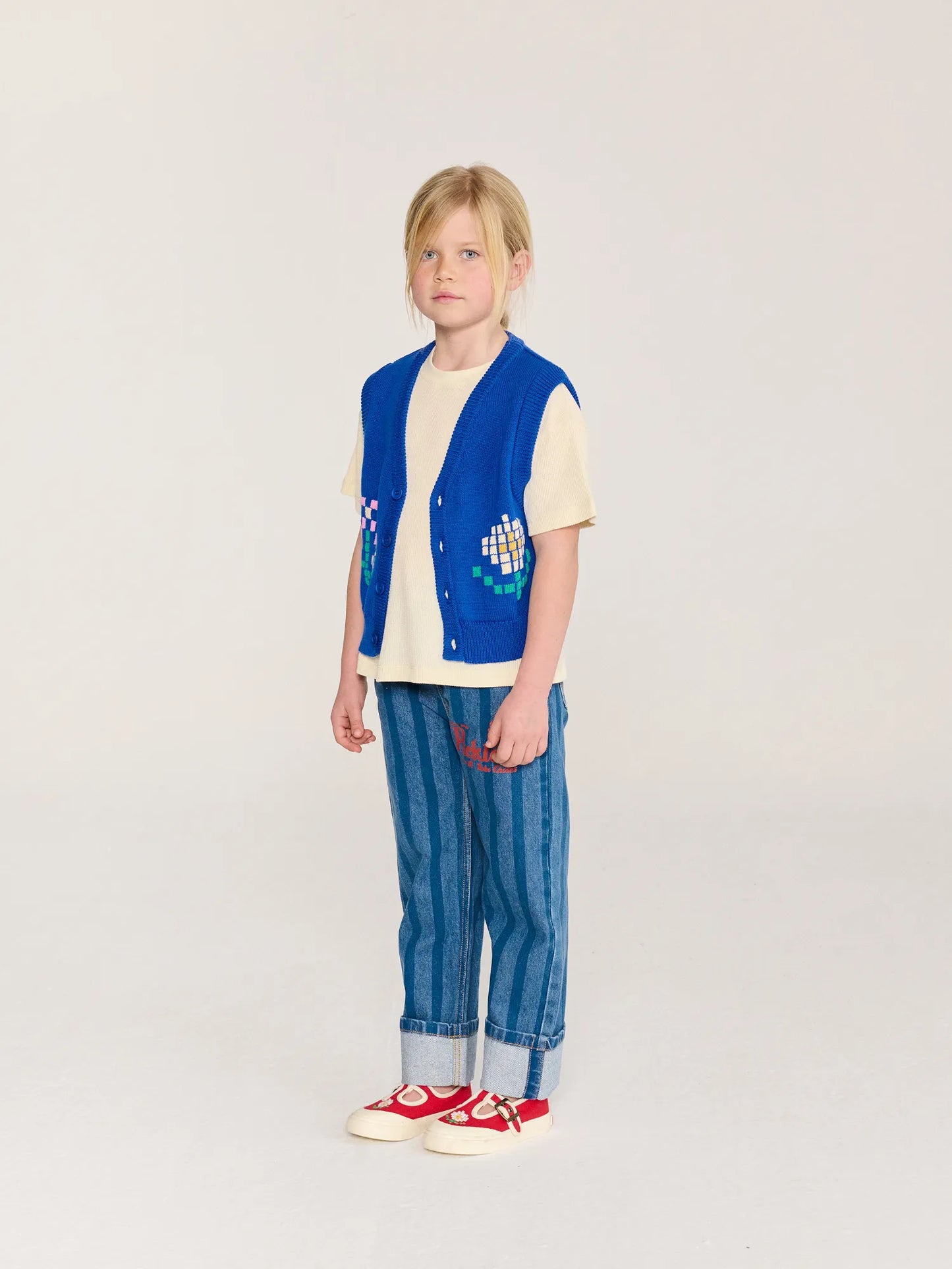 Gilet en coton Pixel flower