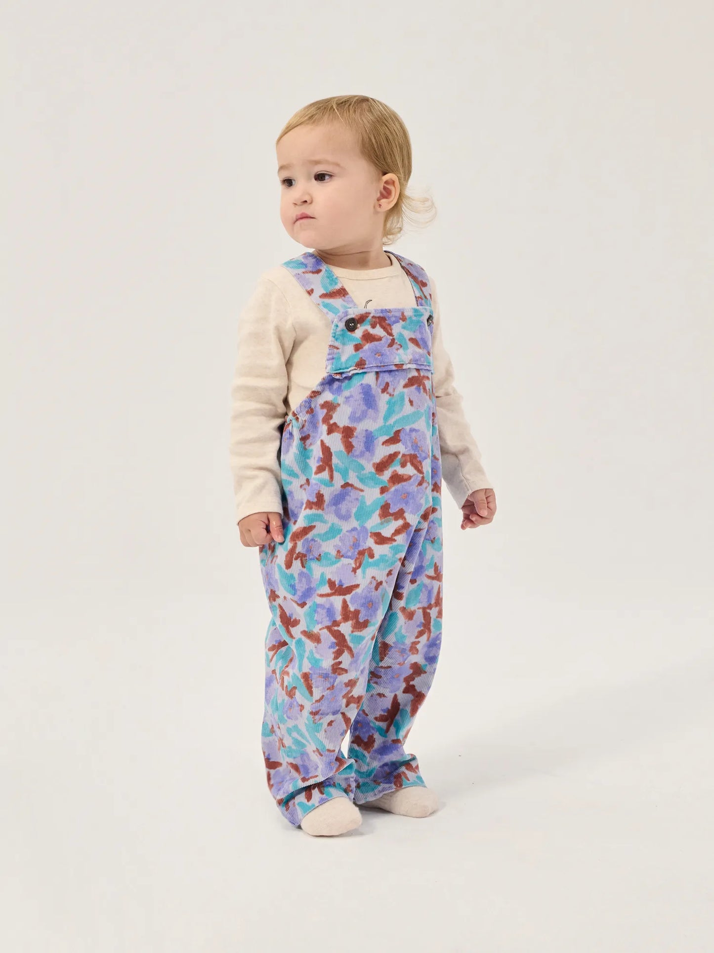 Watercolor all over corduroy overall