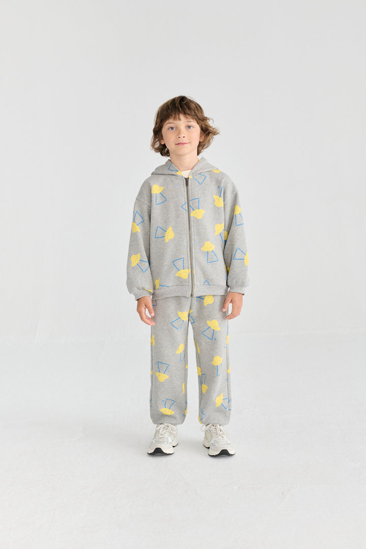 Pixel Abduction all over zipped hoodie
