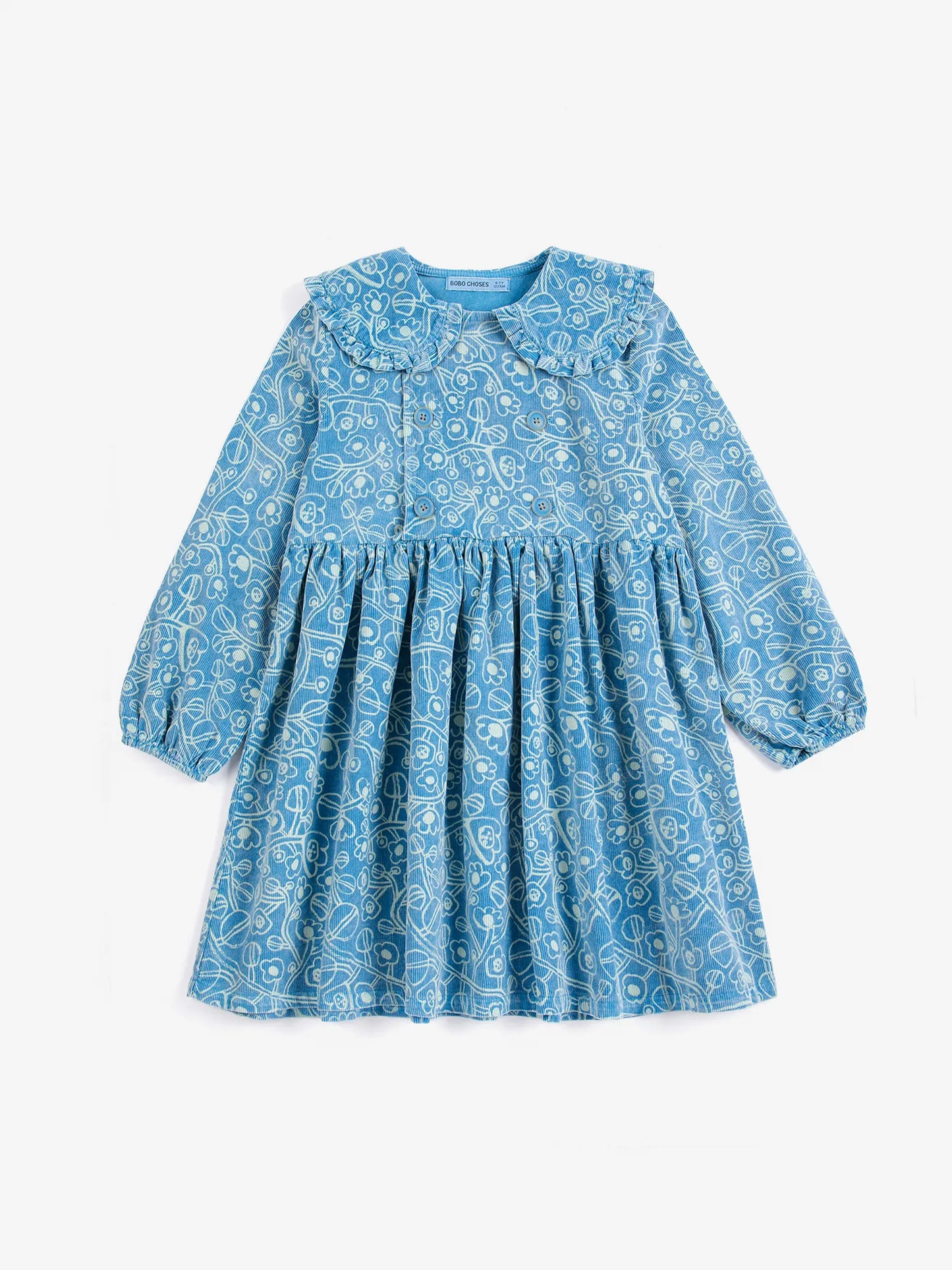 Sketchy Flowers all over corduroy dress