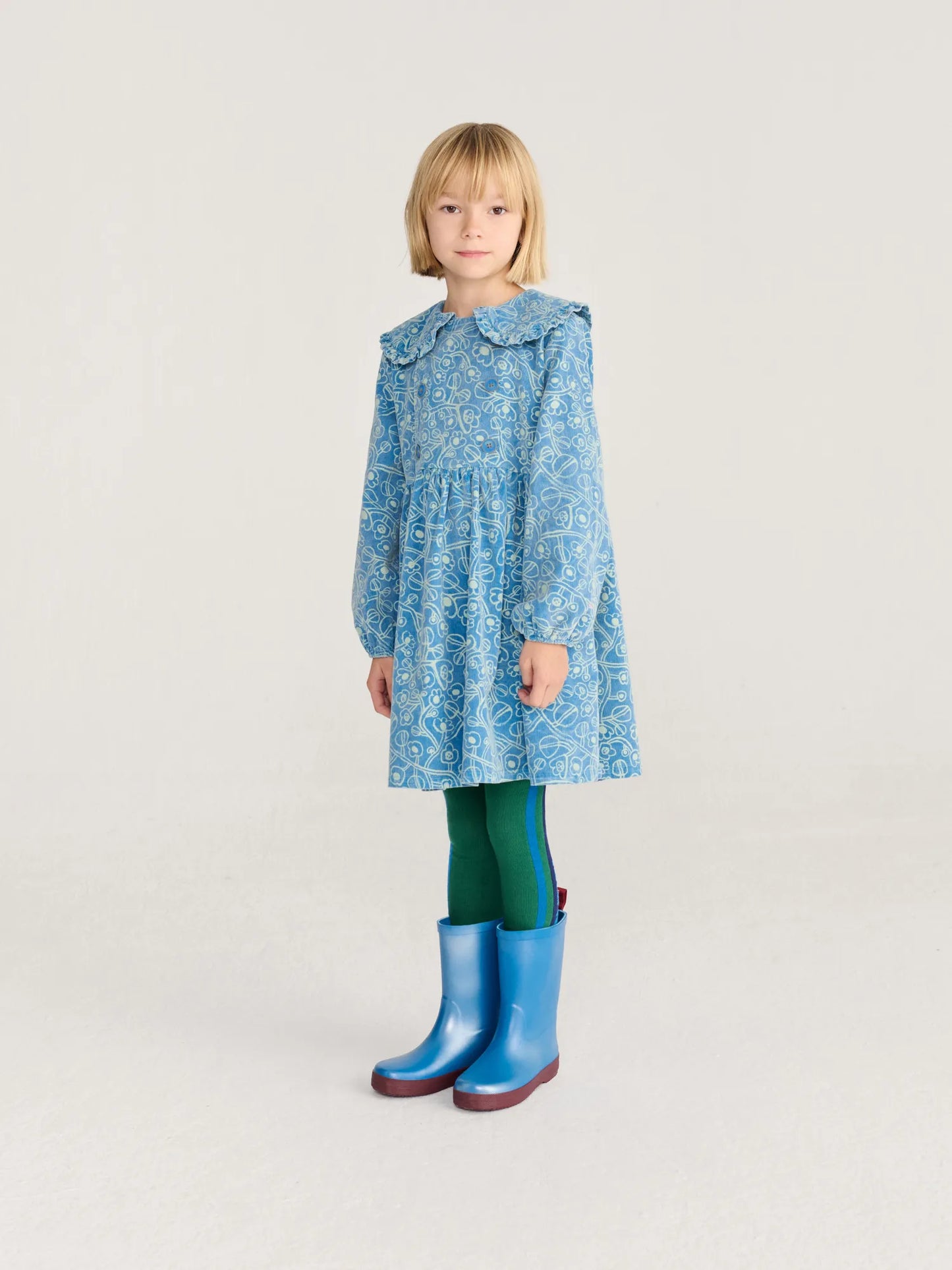 Sketchy Flowers all over corduroy dress