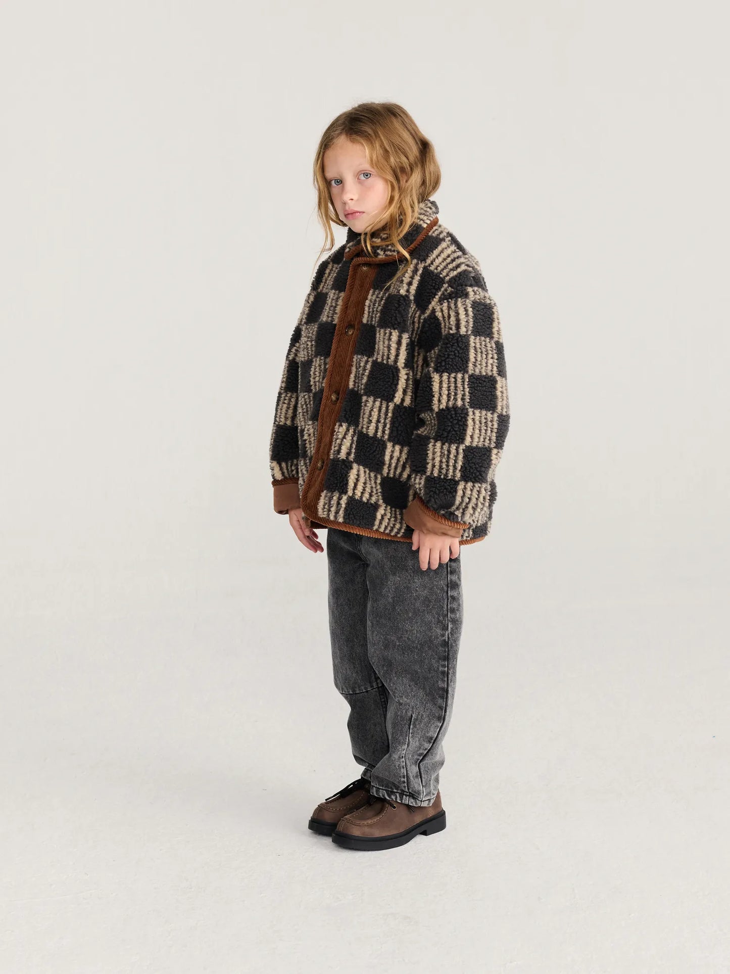 Almost Moiré all over sheepskin jacket