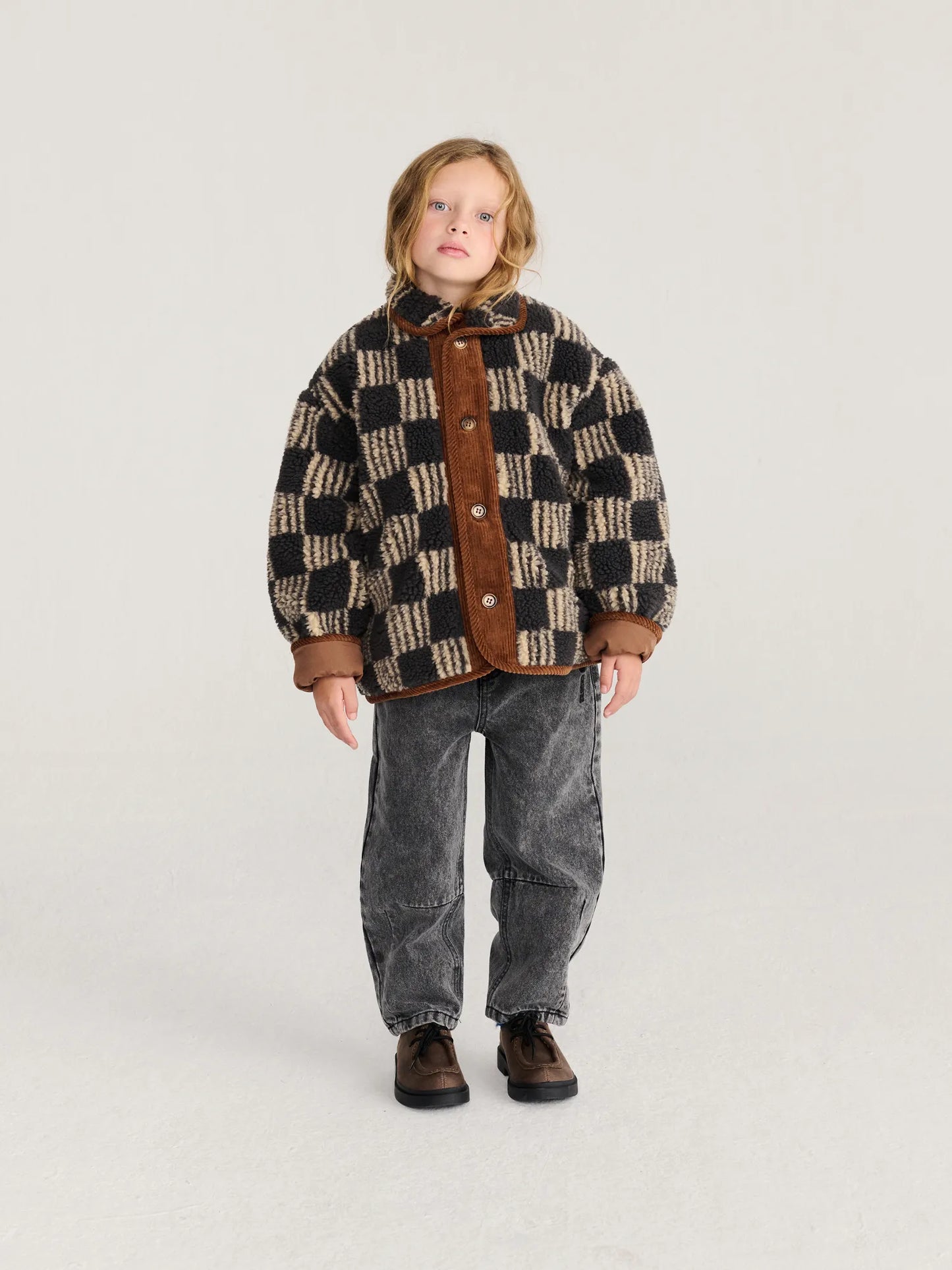 Almost Moiré all over sheepskin jacket