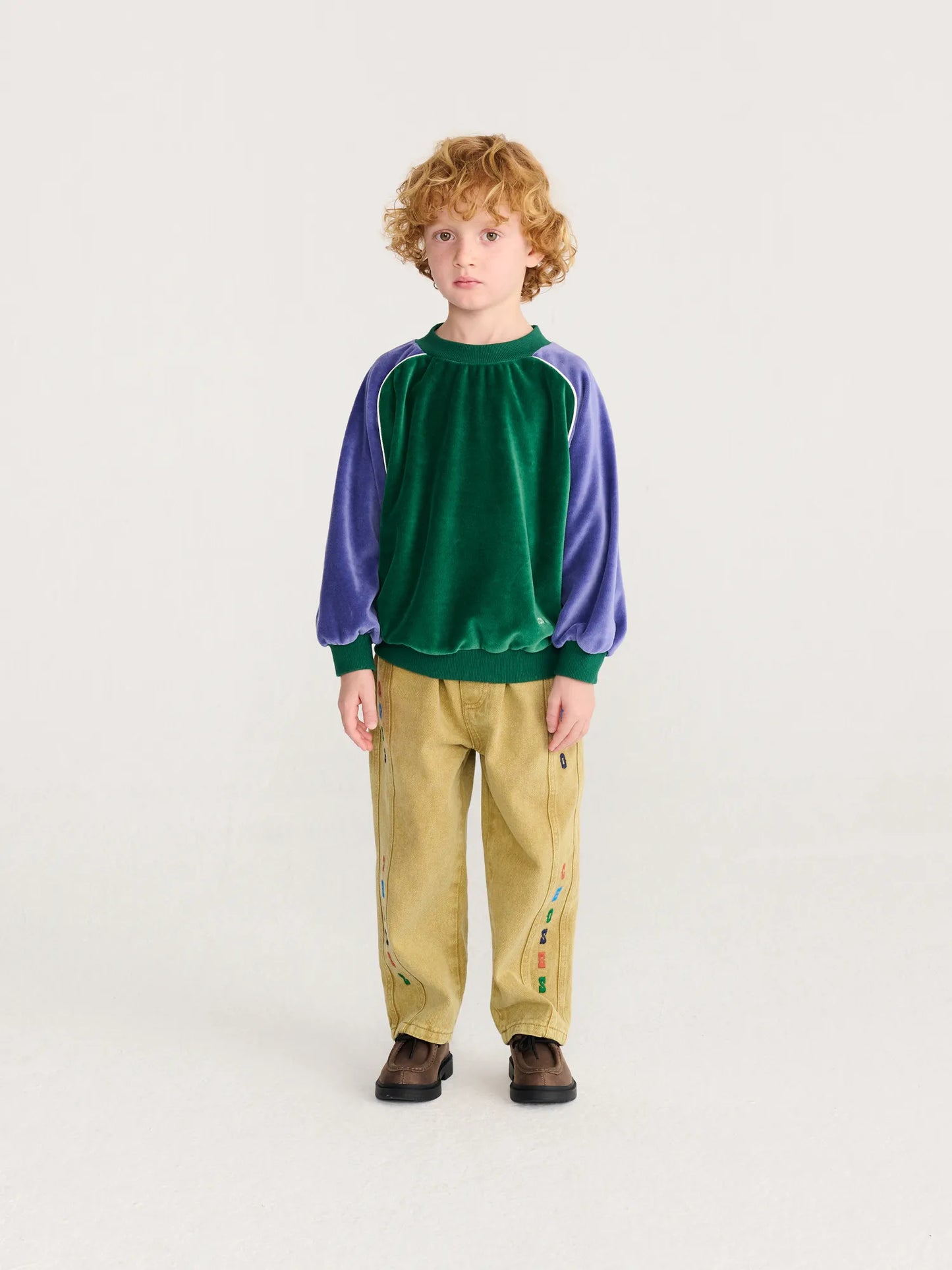 Color Block terry cloth sweatshirt