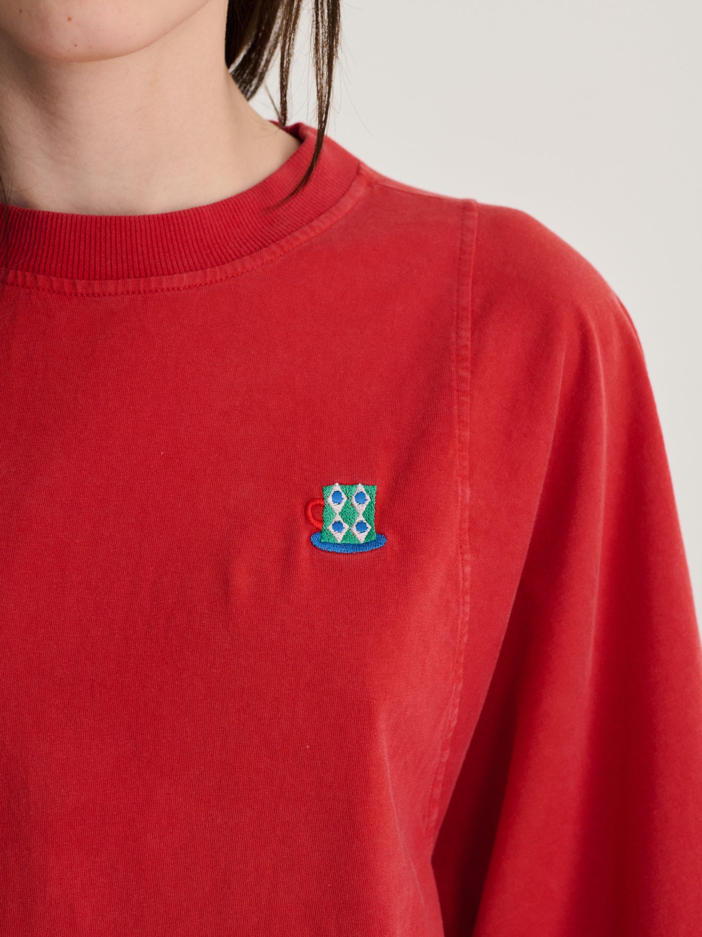 Monster Mug embroidery relaxed T-shirt