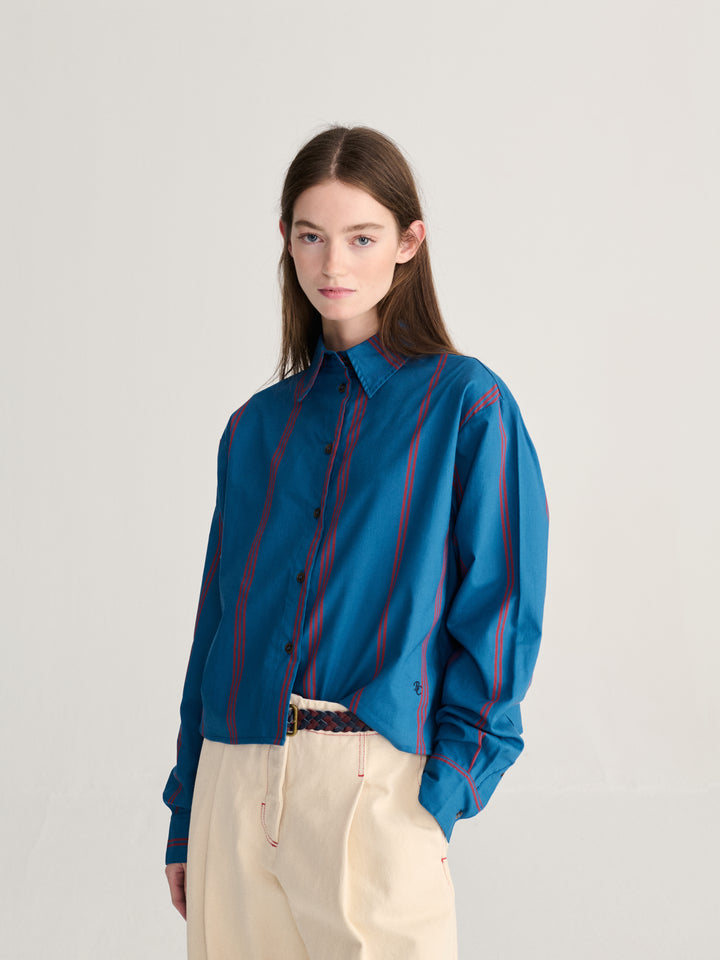 Triple Stripes all over poplin shirt