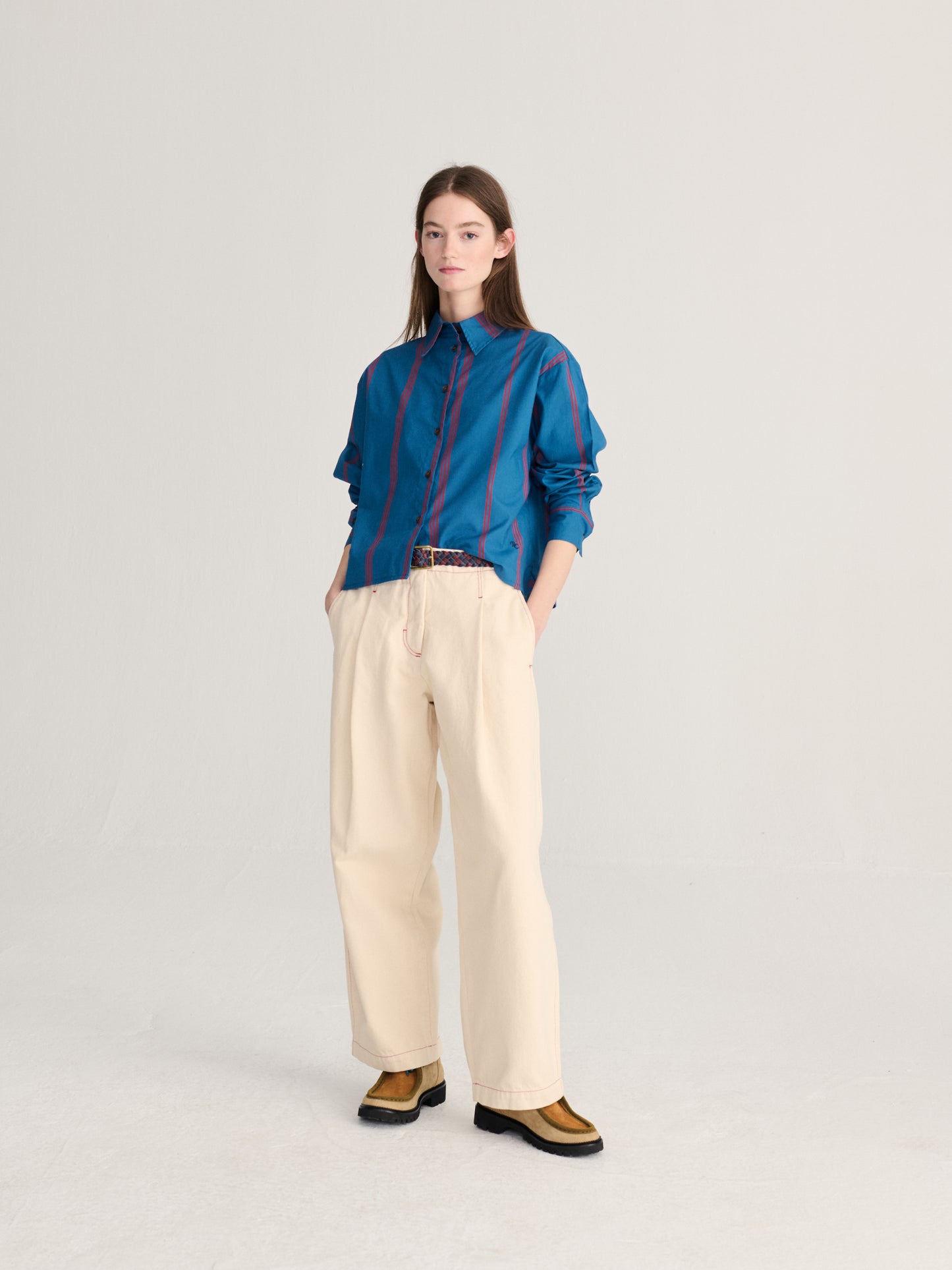 Triple Stripes all over poplin shirt