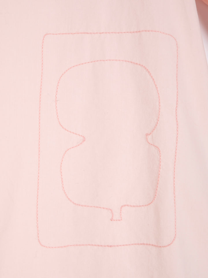 Plant Seal embroidery poplin shirt