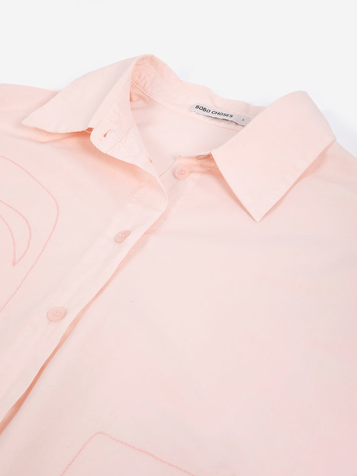Plant Seal embroidery poplin shirt
