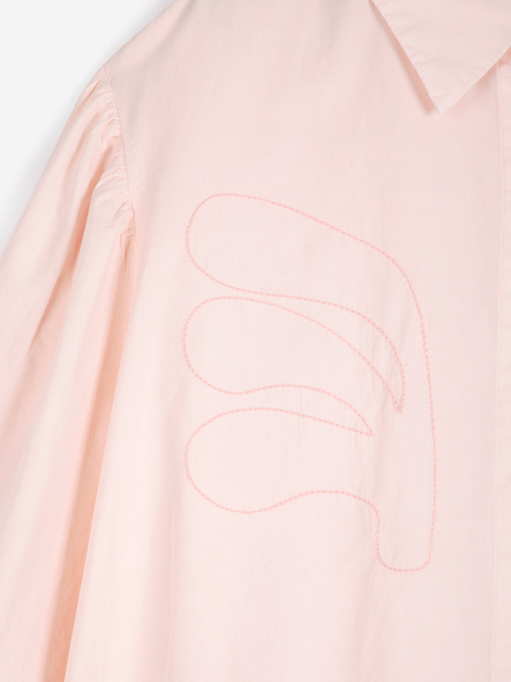 Plant Seal embroidery poplin shirt