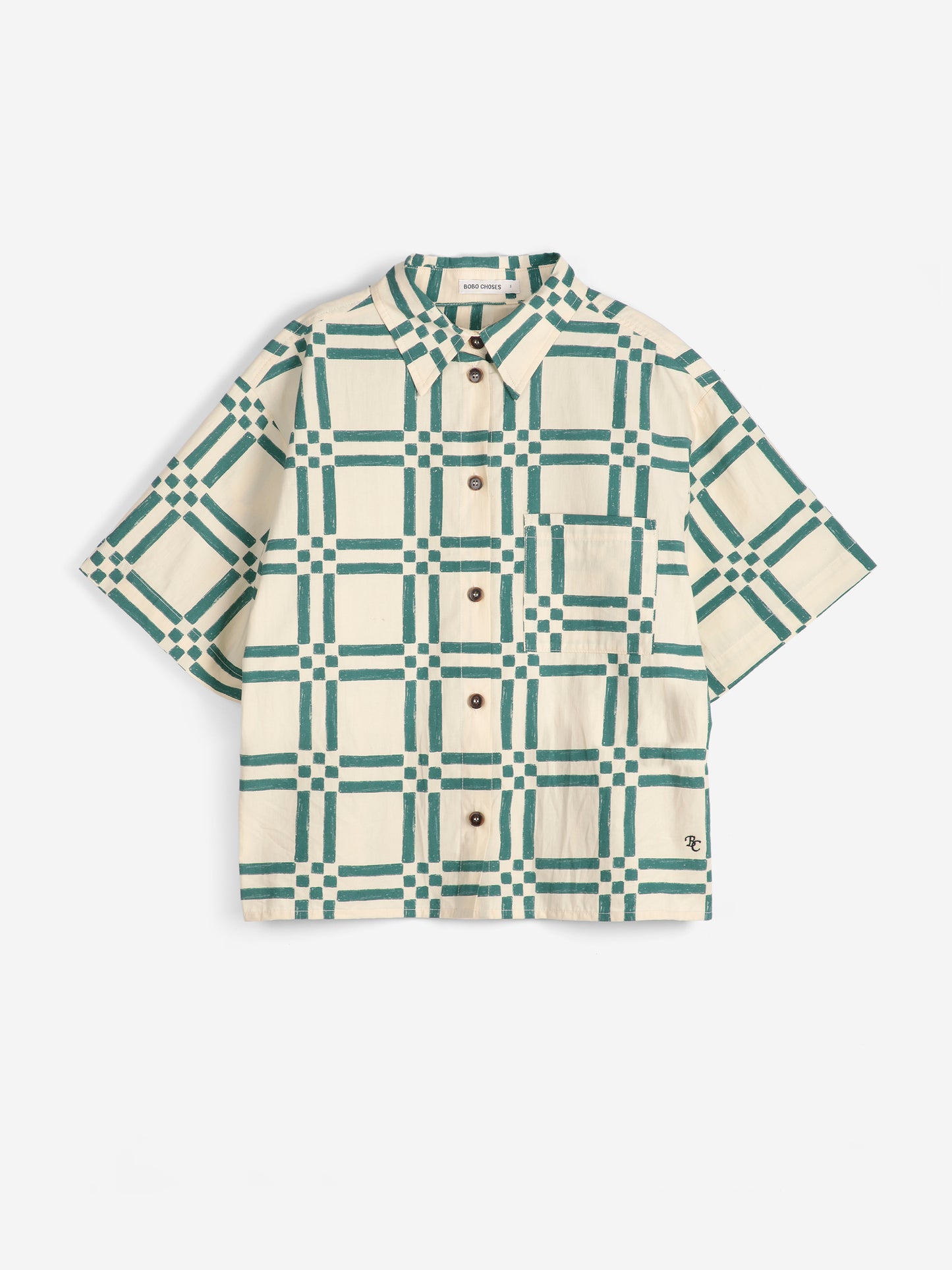 Squares all over poplin shirt