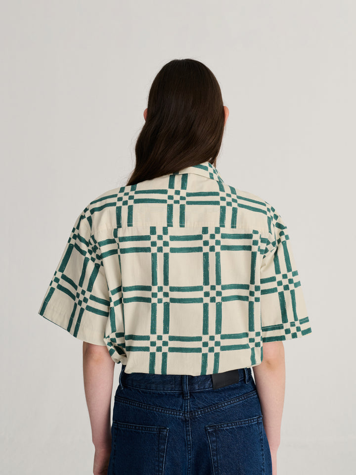 Squares all over poplin shirt