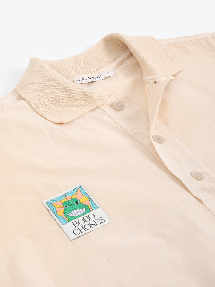 Bobo Labelled oversize poplin polo shirt