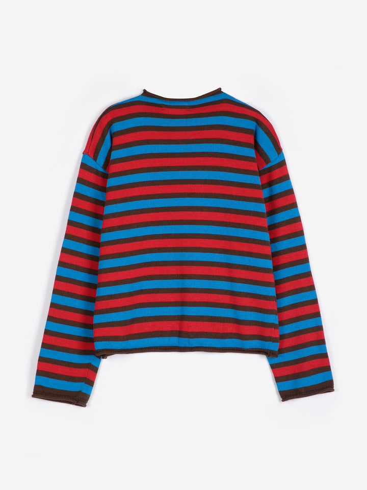 Striped cotton cardigan