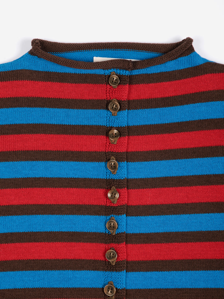 Striped cotton cardigan