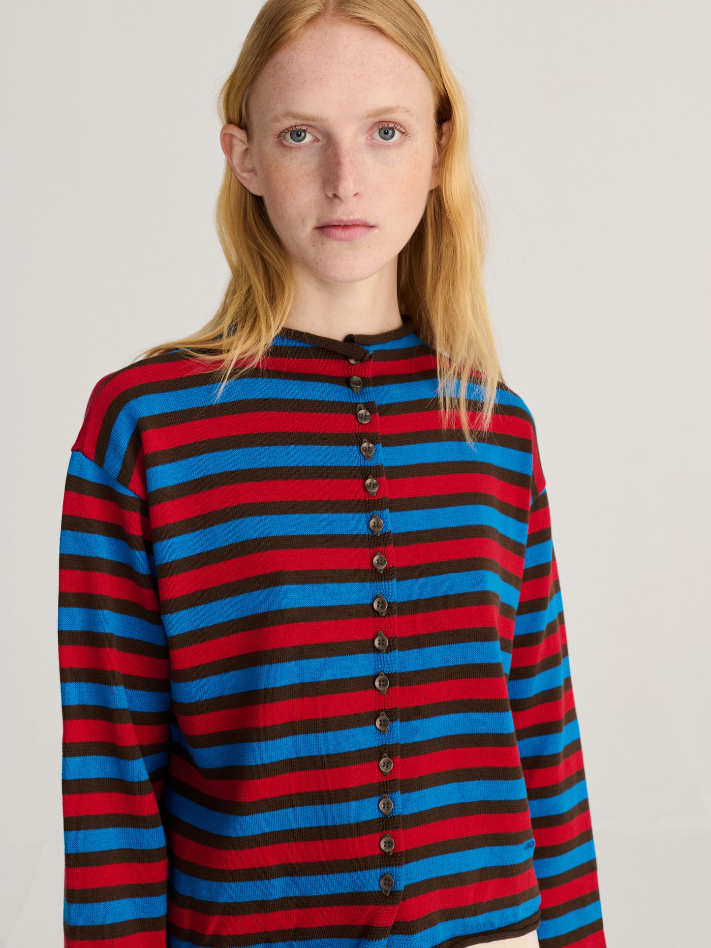 Striped cotton cardigan
