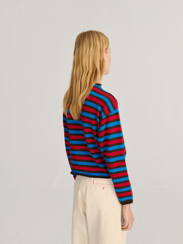Striped cotton cardigan