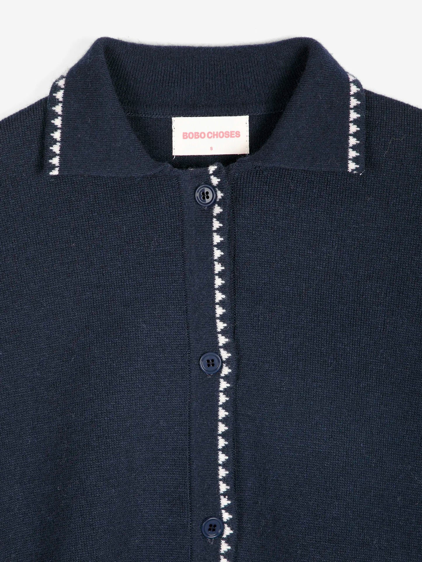 Vibrant Flower wool blend polo cardigan