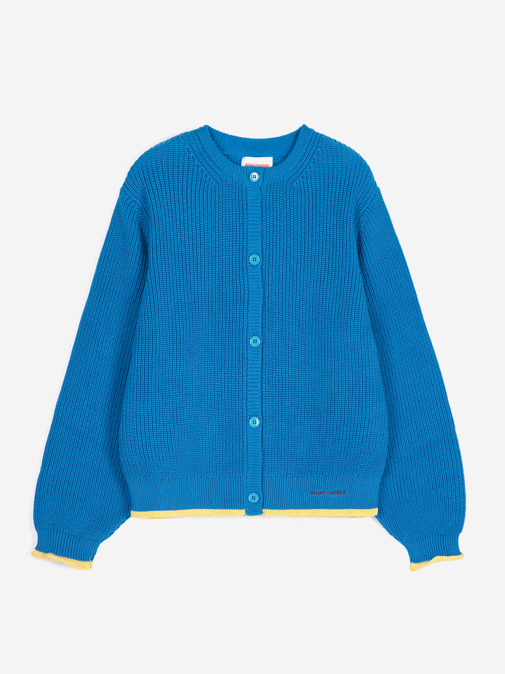 Pearl knitted cotton cardigan