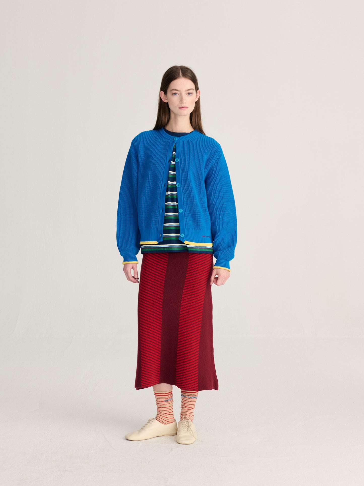 Pearl knitted cotton cardigan