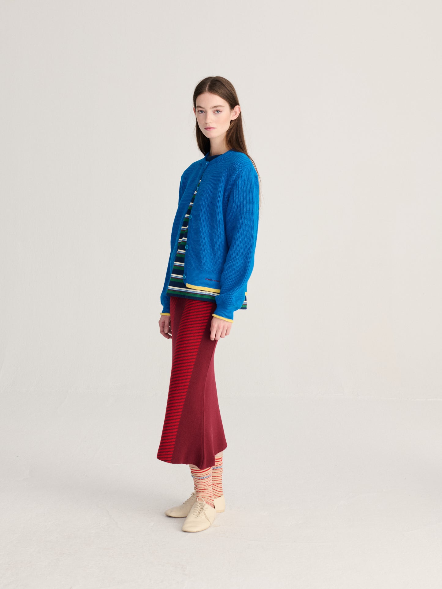 Pearl knitted cotton cardigan