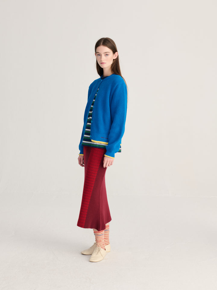 Pearl knitted cotton cardigan