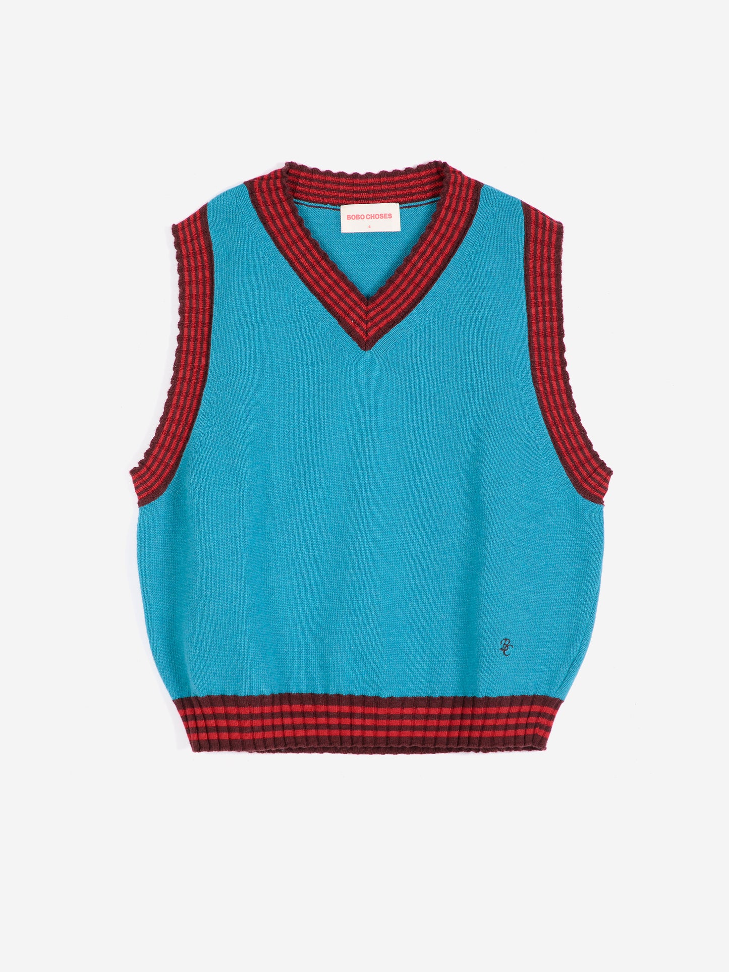 Striped knitted wool blend vest