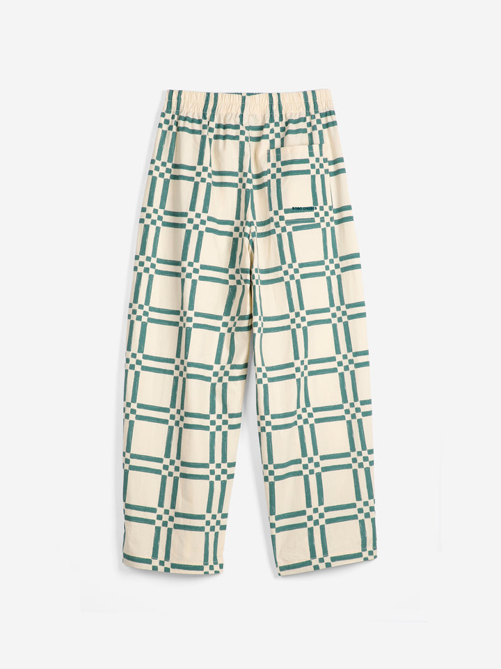 Square all over cotton baggy pants