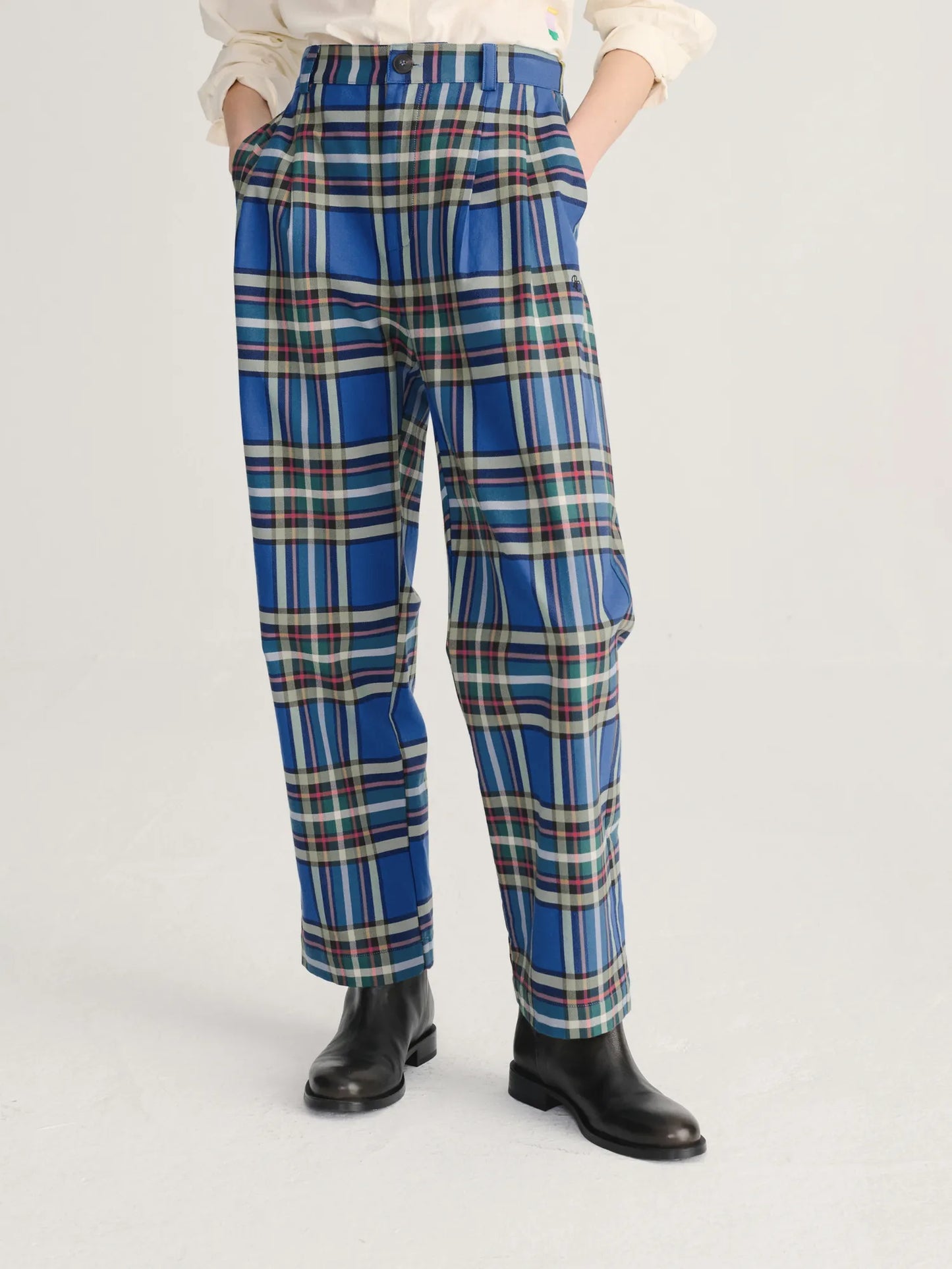 Pantalons prisats de franel·la Tartan
