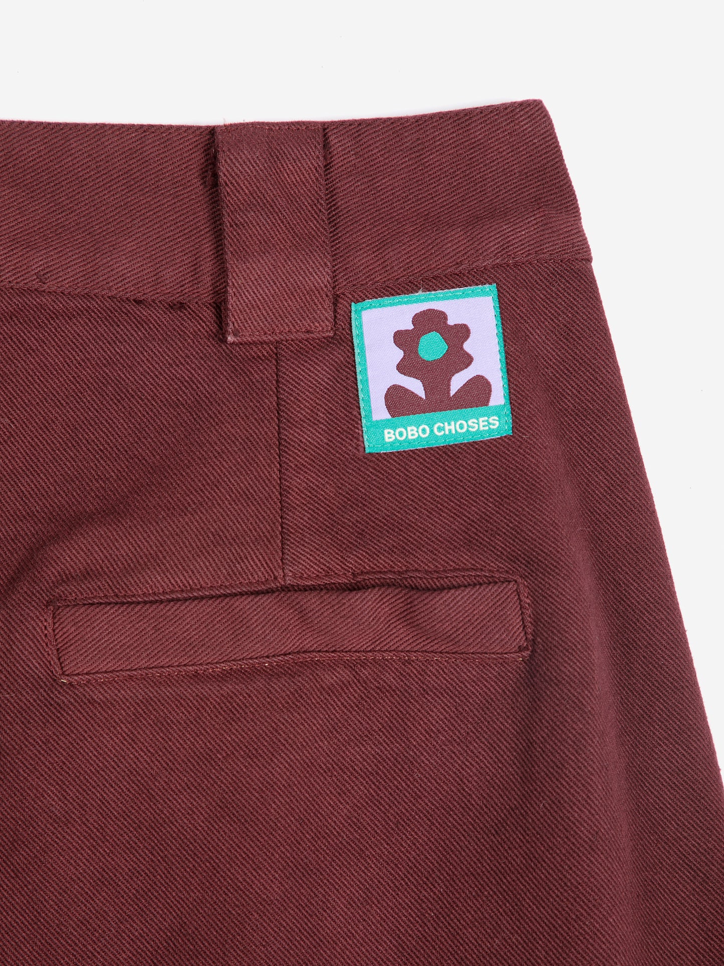 Pleated twill wide-leg pants