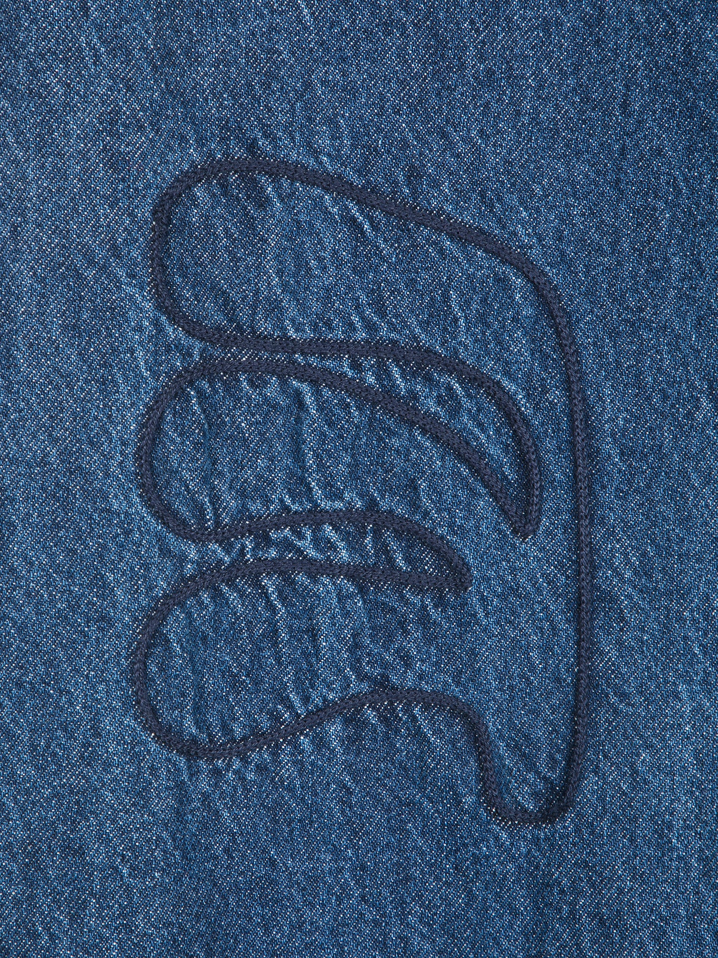 Embroidery washed mid-waist jeans