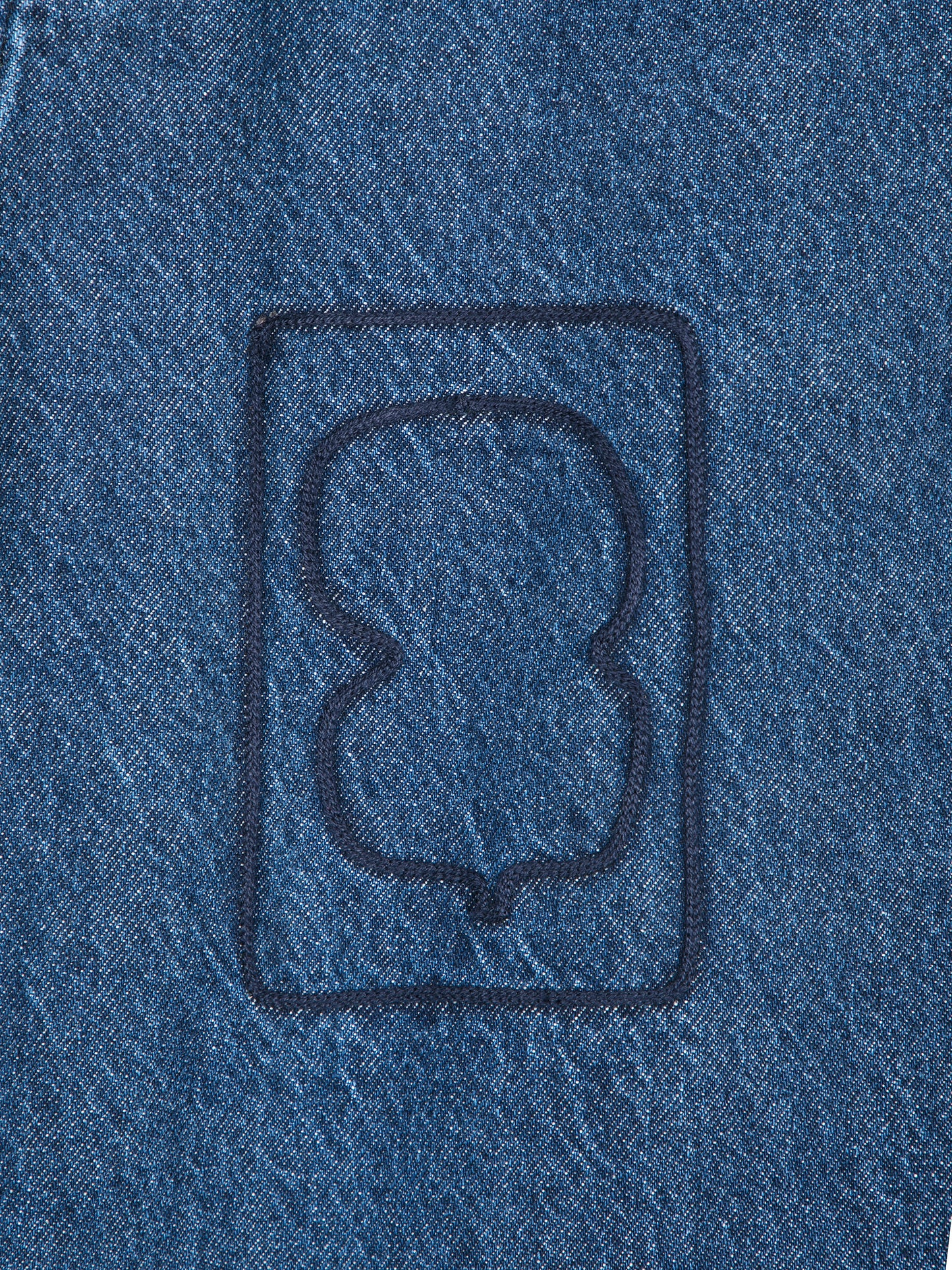 Embroidery washed mid-waist jeans