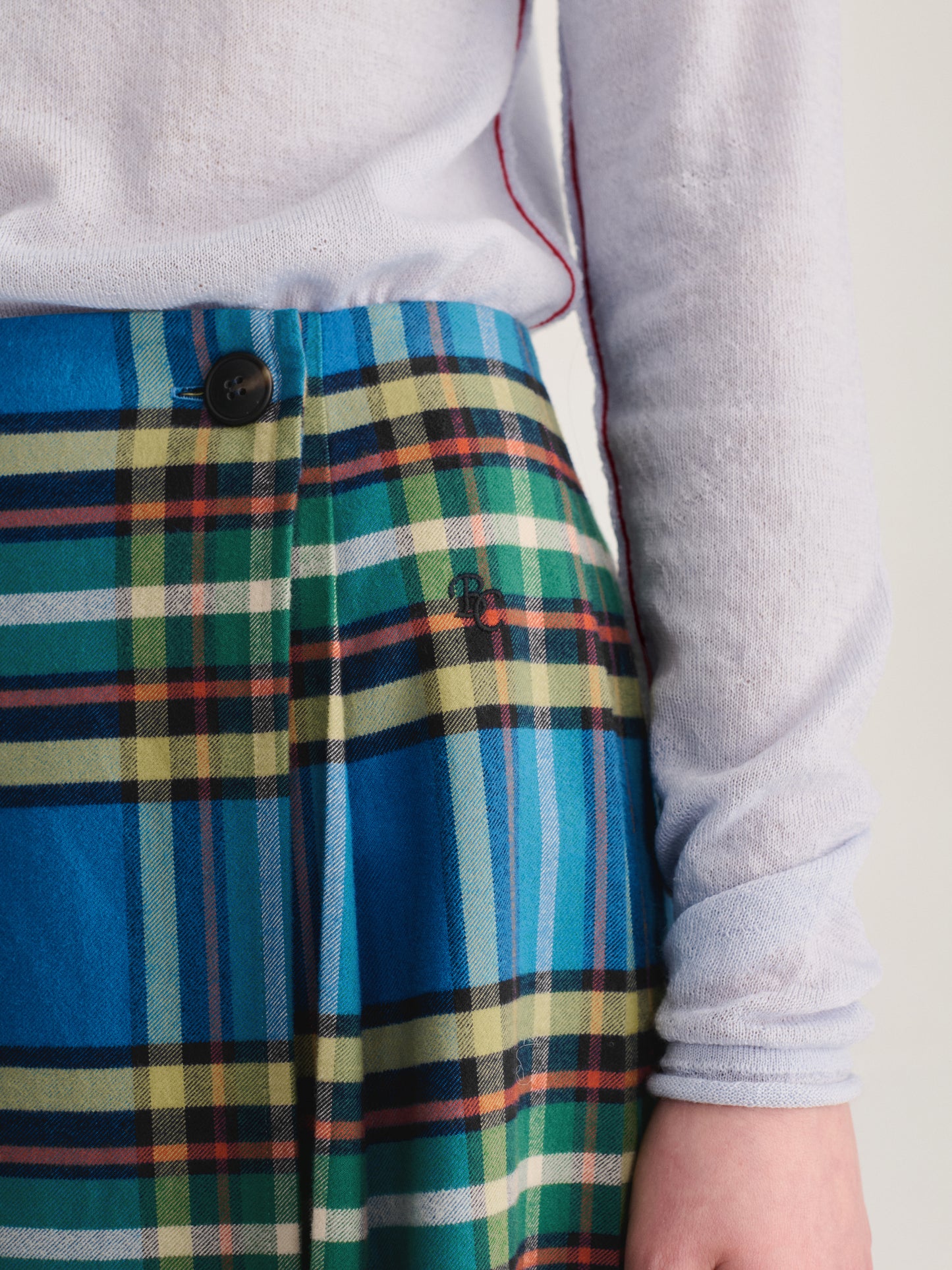 Jupe plissée en flanelle Tartan