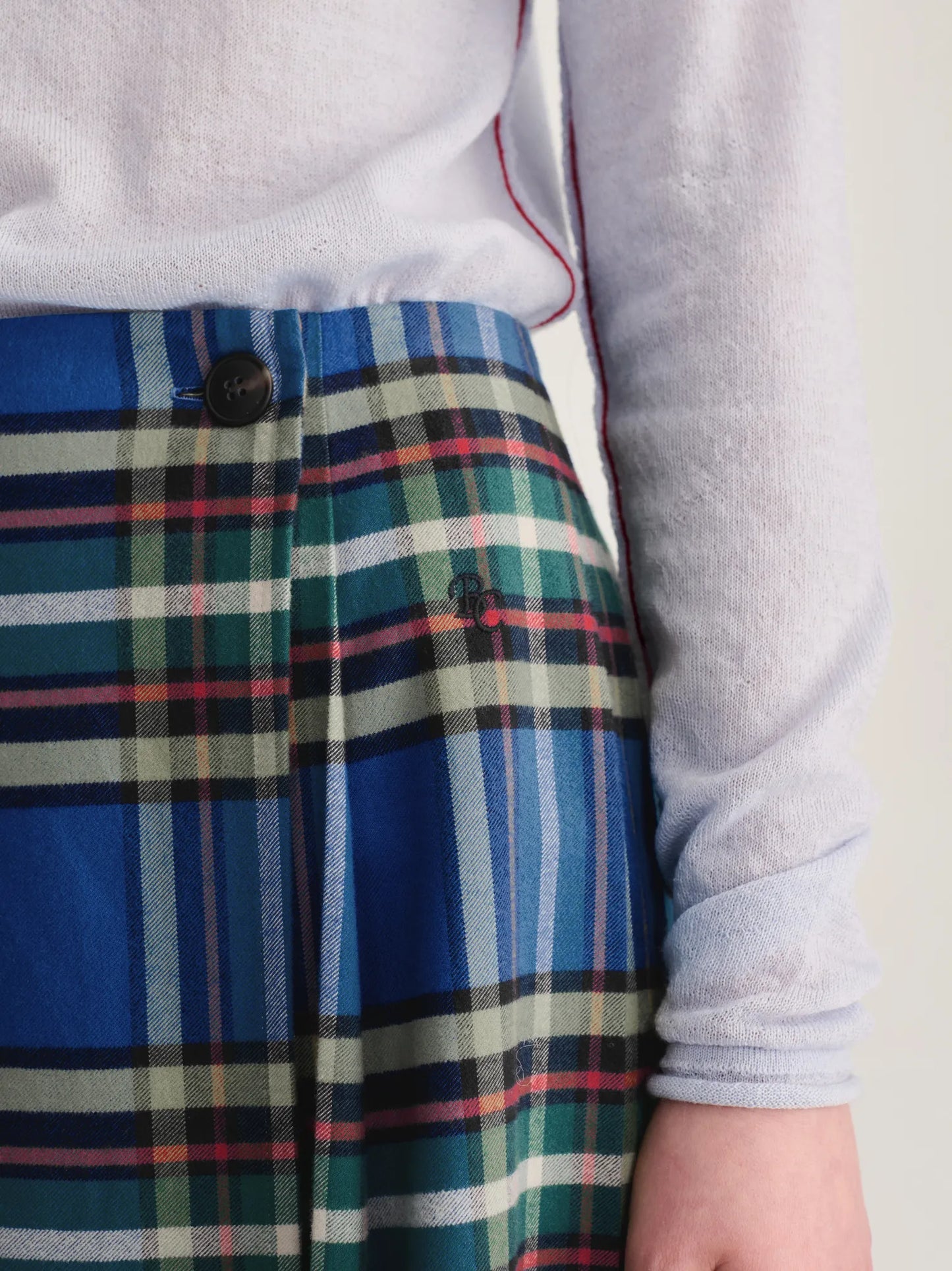 Jupe plissée en flanelle Tartan