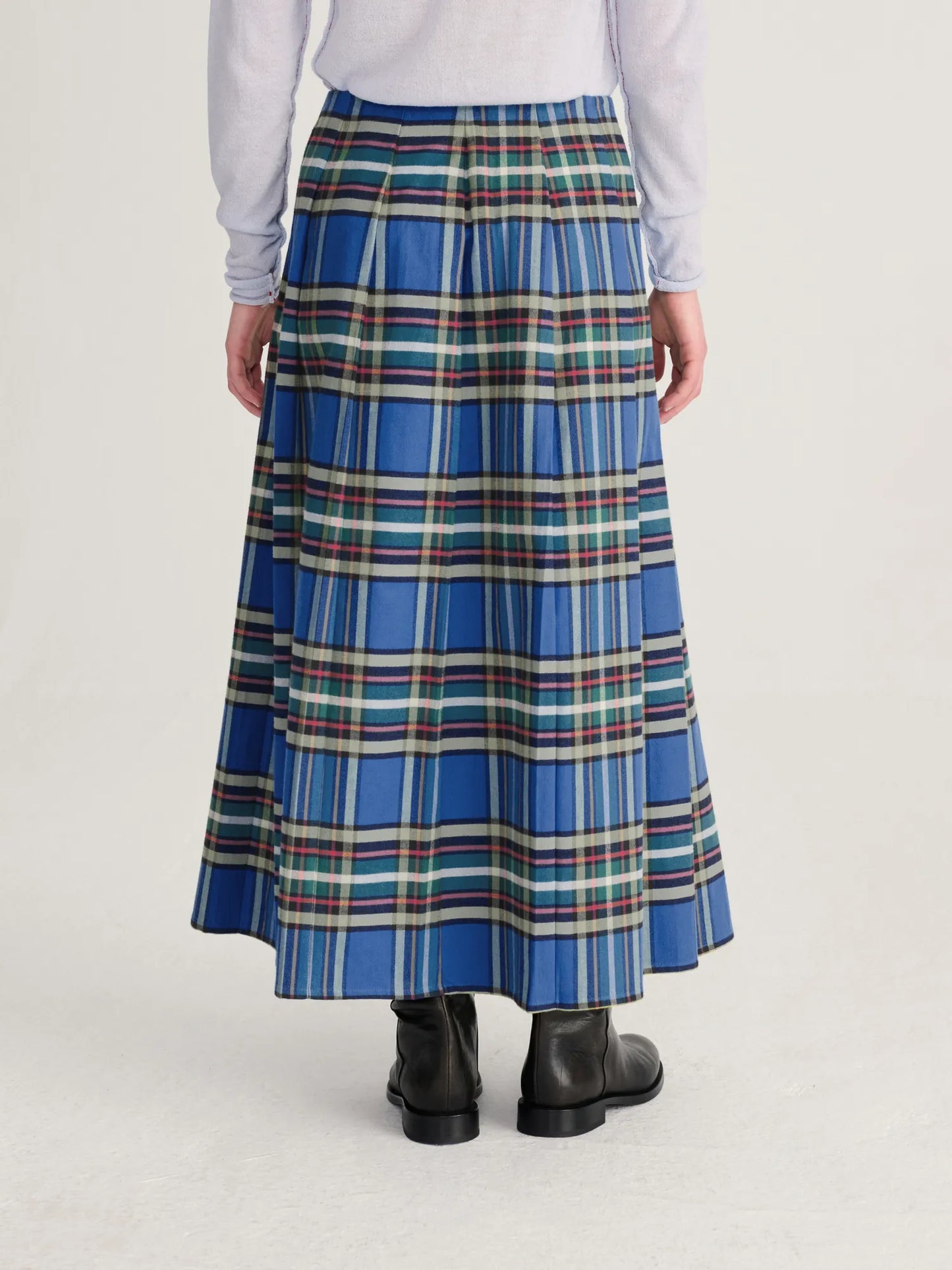 Jupe plissée en flanelle Tartan