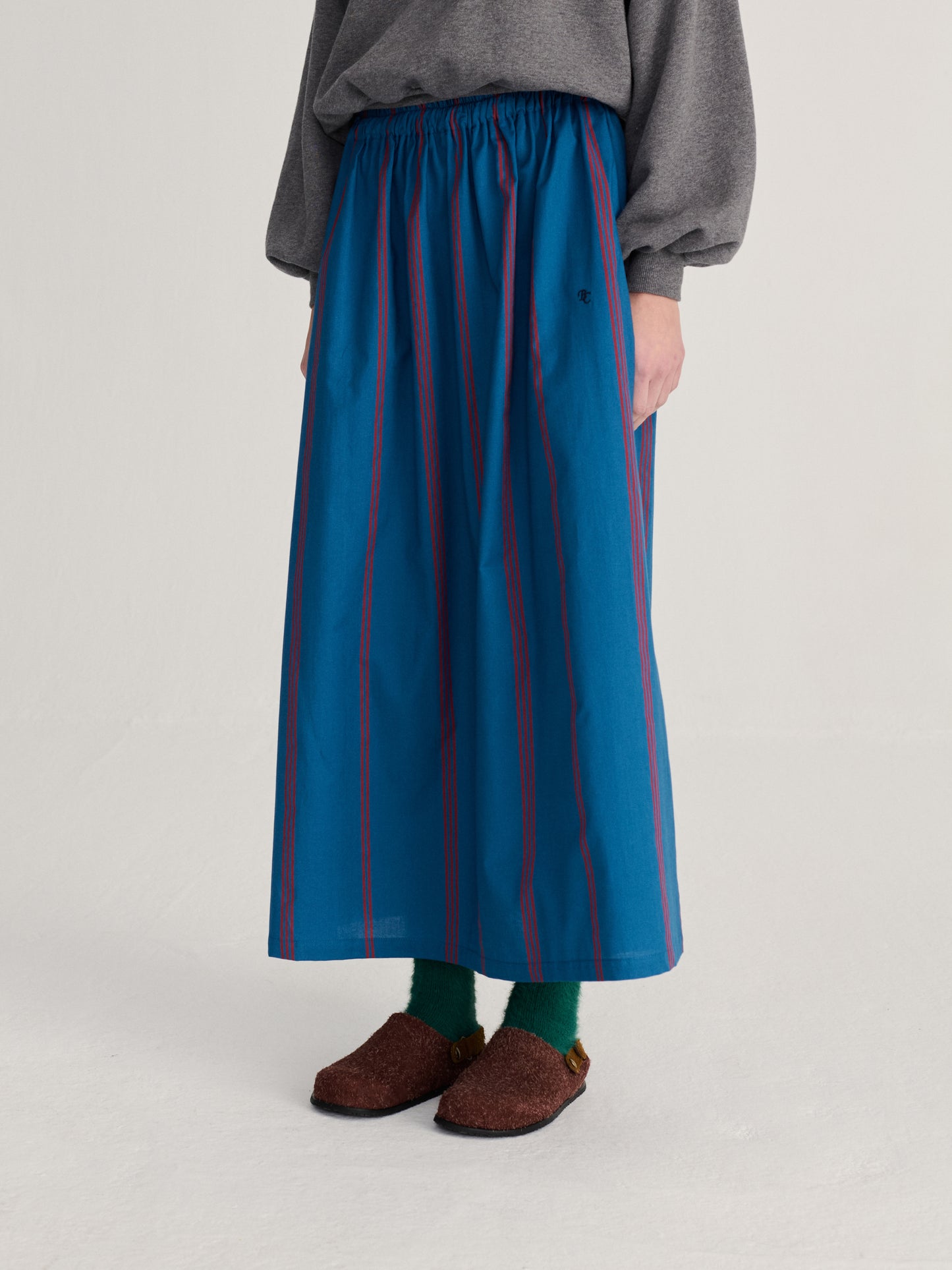 Triple Stripes all over evasé skirt
